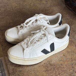 Veja Campo White and Black Casual Sneakers